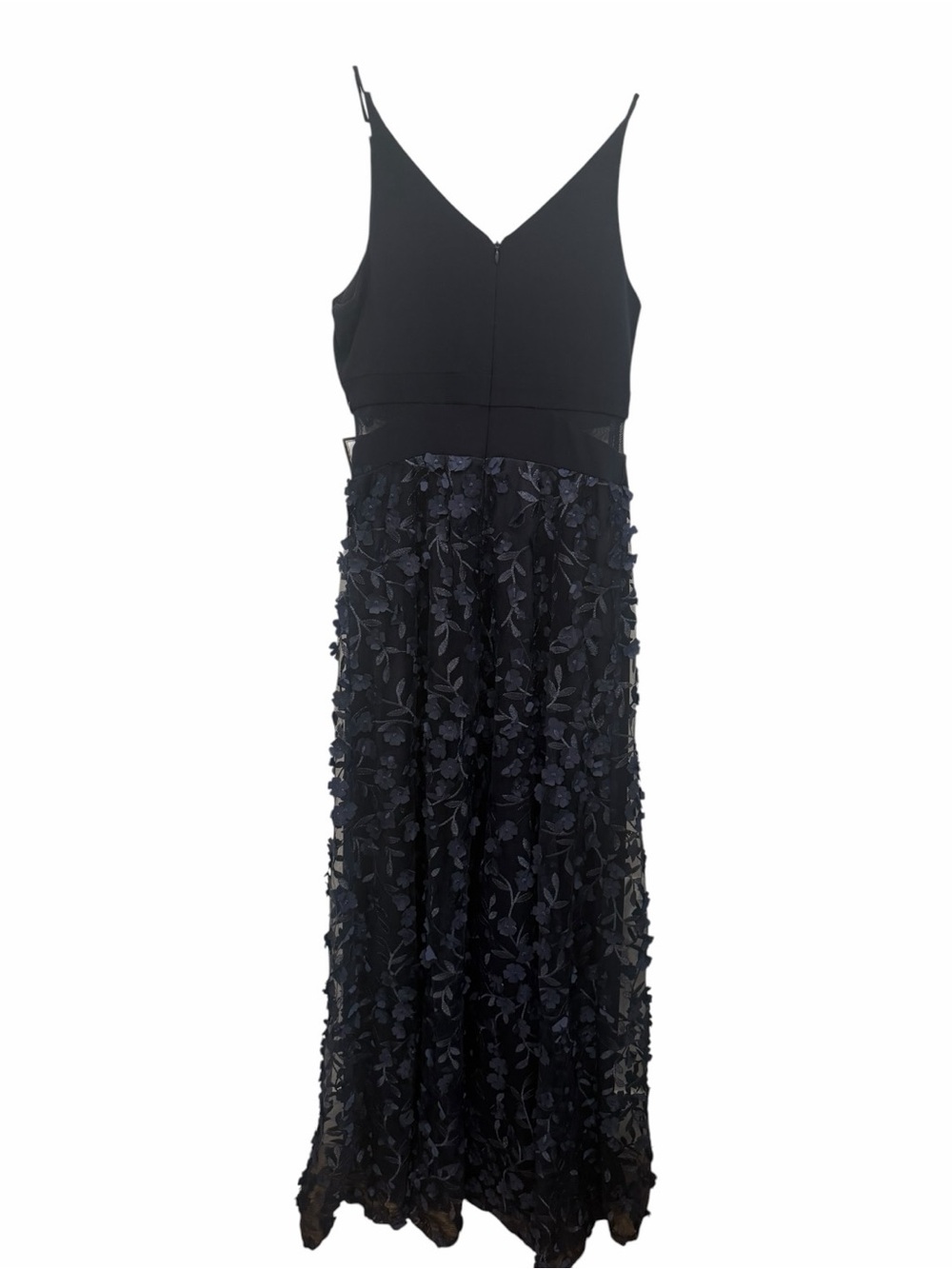 Xscape Navy Blue 3D Floral Appliqué Evening Gown Formal Dress Size 10 NWT - Picture 9 of 10